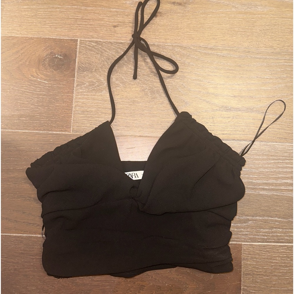 Black zara cropped top